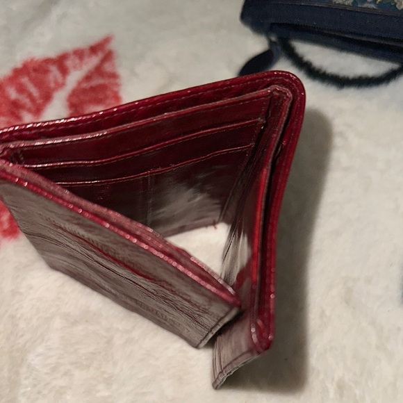 Eel skin leather vintage 3 folds - Picture 9 of 15